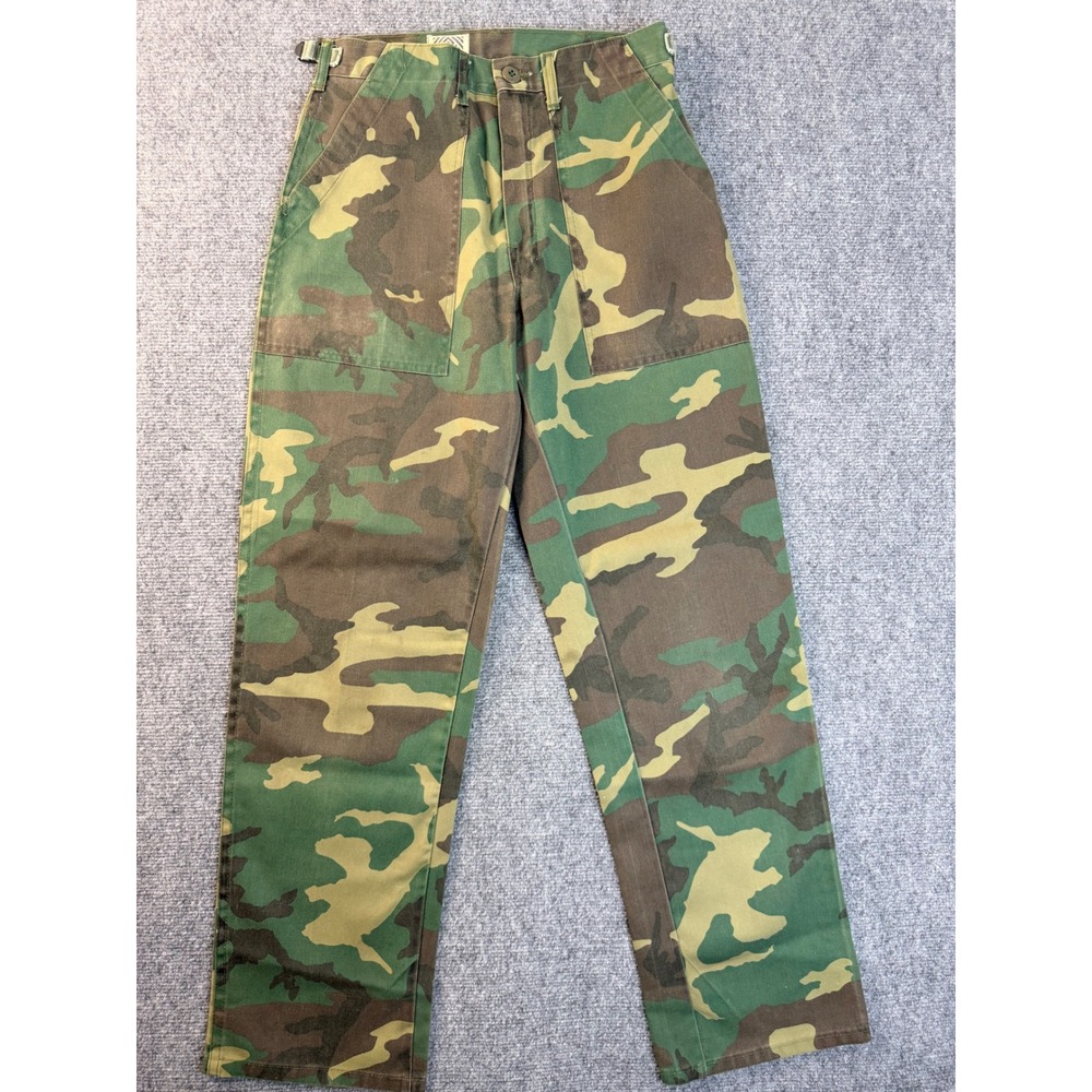 Gung Ho Vintage USA Made Camo Fatigue Pants Mens 28x29 Woodland Workwear Pant